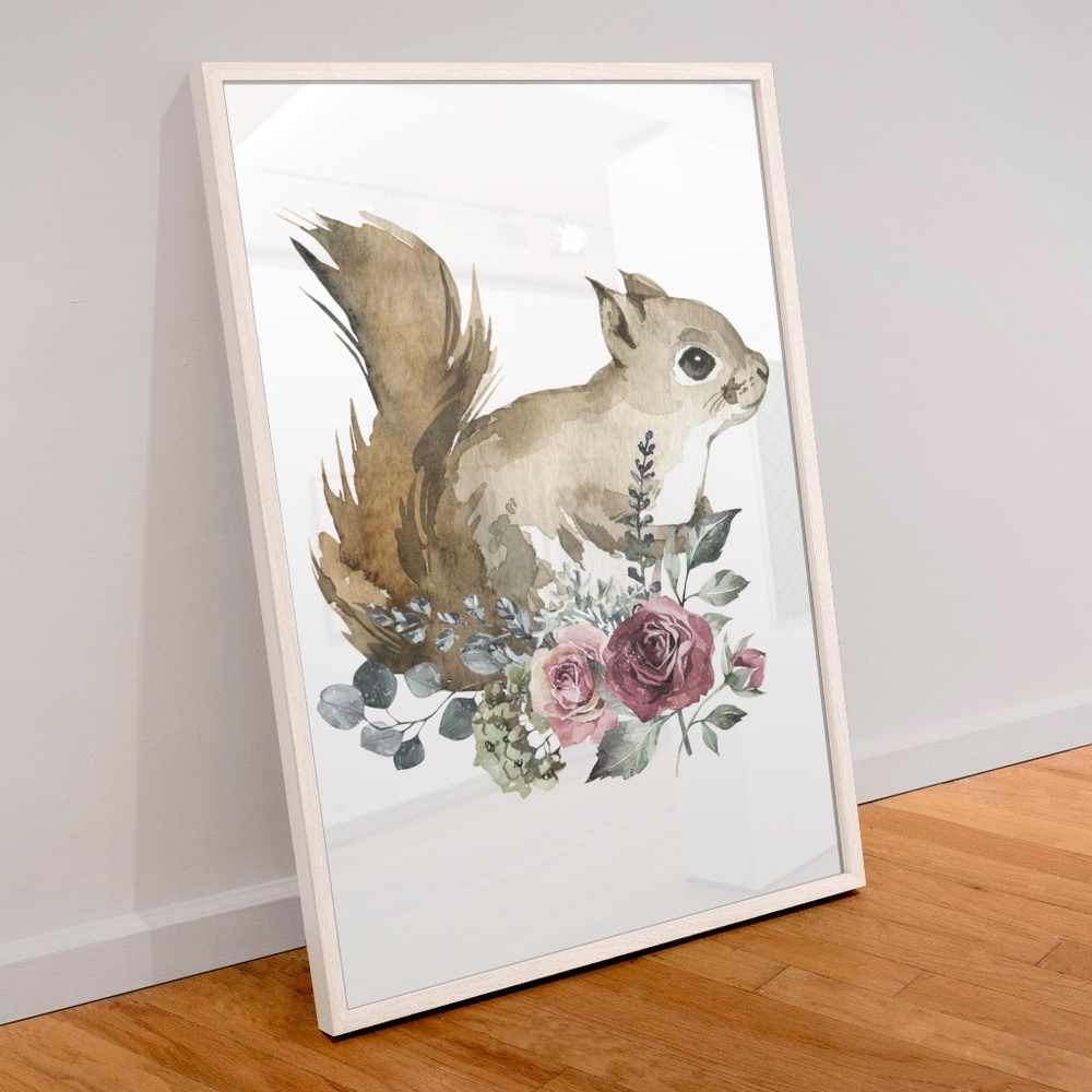 Chipmunk Squirrel Wall Art Watercolor Print Unframed - Picture 3 of 10